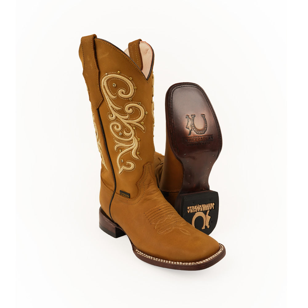LA HERRADURA WOMEN BOOTS EMILY CRAZY TAN FULL SQ TOE