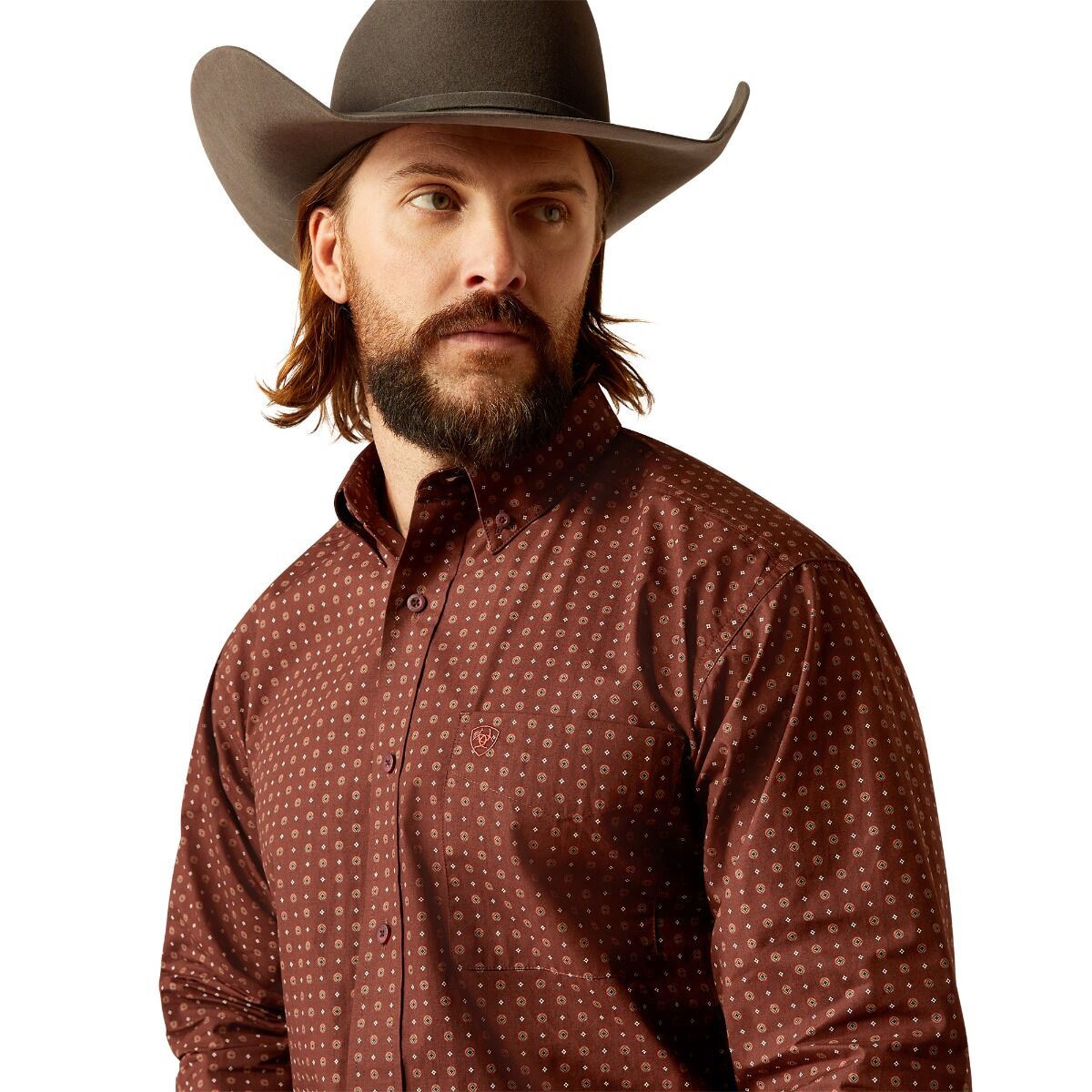 Ariat Seabrook Long Sleeve Shirt Brown Classic Fit- 2369