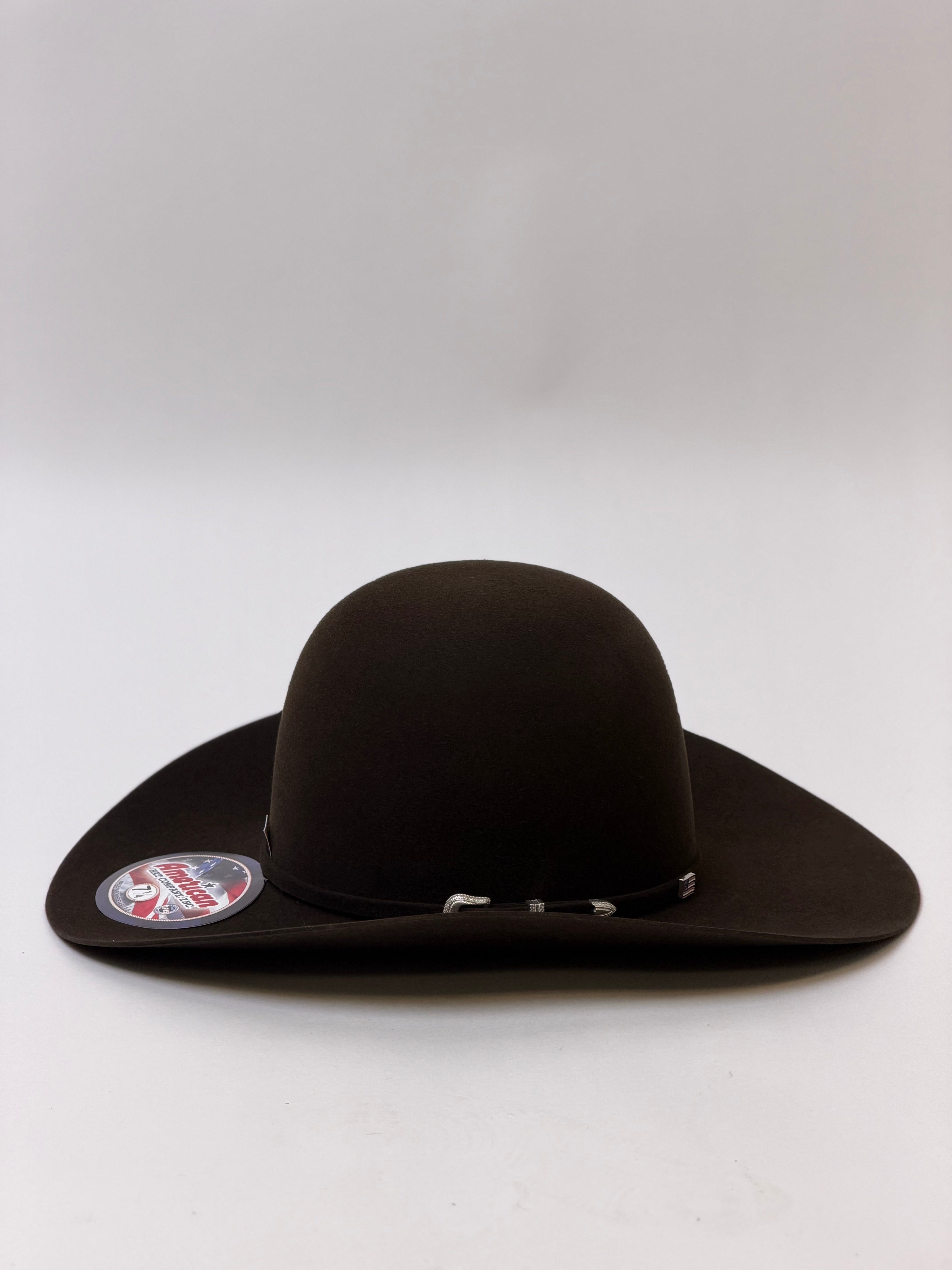 7X American Felt Hat Chocolate Open Crown