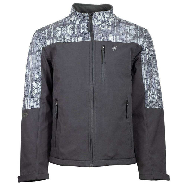 HOOEY CHAQUETA SOFT SHELL PARA JÓVENES, CARBÓN CON AZTECA HJ092CHAZ