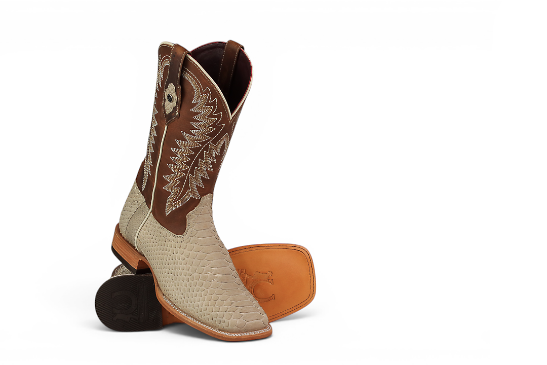 LA HERRADURA LH006 BOTAS PARA HOMBRE EXÓTICAS-RANCHERAS PYTHON CAPUCHINO PUNTA CUADRADA EE