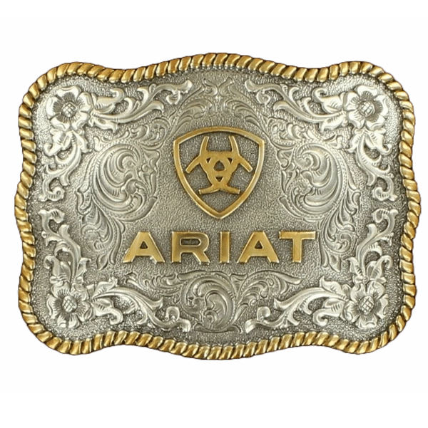 ARIAT LOGO BUCKLE SILVER AND GOLD DETAILS - A37007