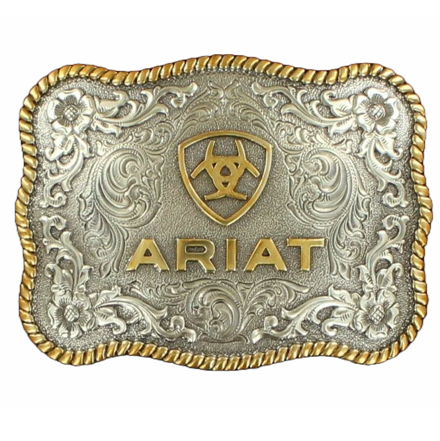 ARIAT LOGO BUCKLE SILVER AND GOLD DETAILS - A37007