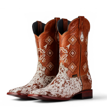 LA HERRADURA MENS DANIEL PELO PINTO CAFE BARZA CAJETA SQUARE TOE BOOT
