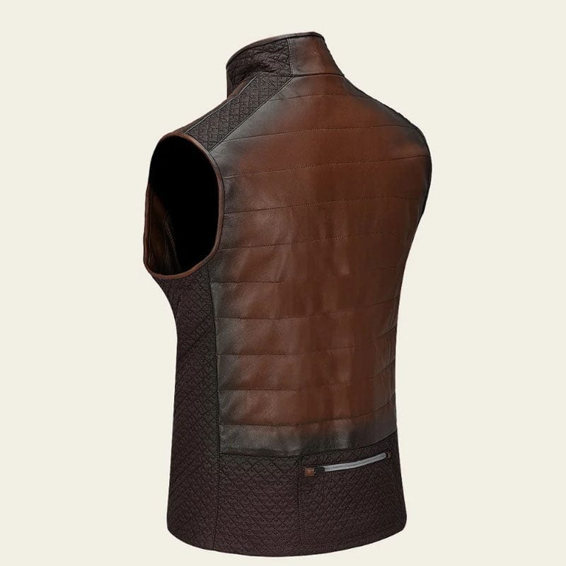 Cuadra Mens chaleco cordero Victor Flores cafe zipper