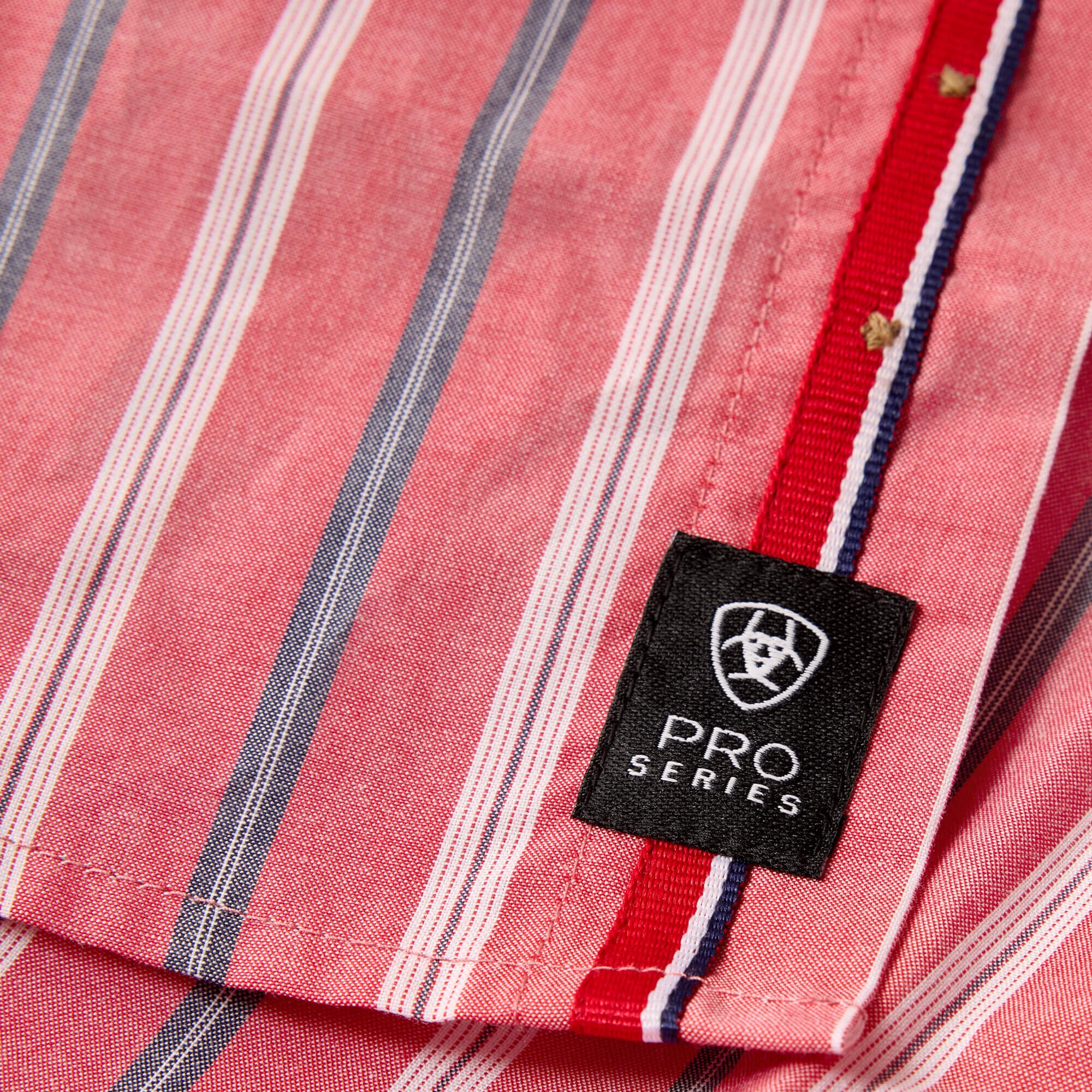 ARIAT MENS PRO BOBBY SS SHIRT HIBISCUS RED STRIPE 10073604