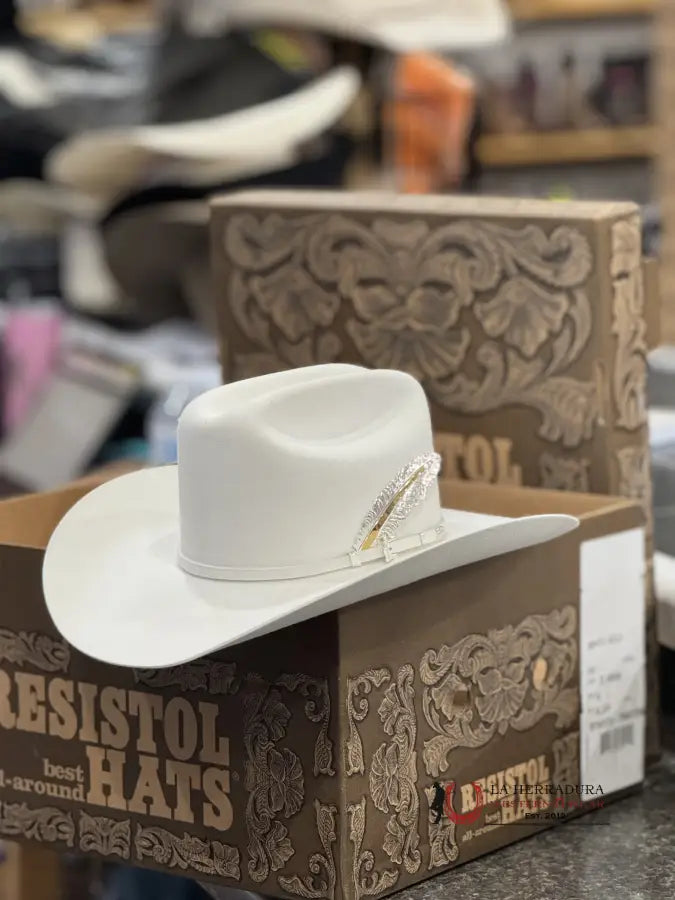 20X Resistol White Gold Cowboy Hat Tejana