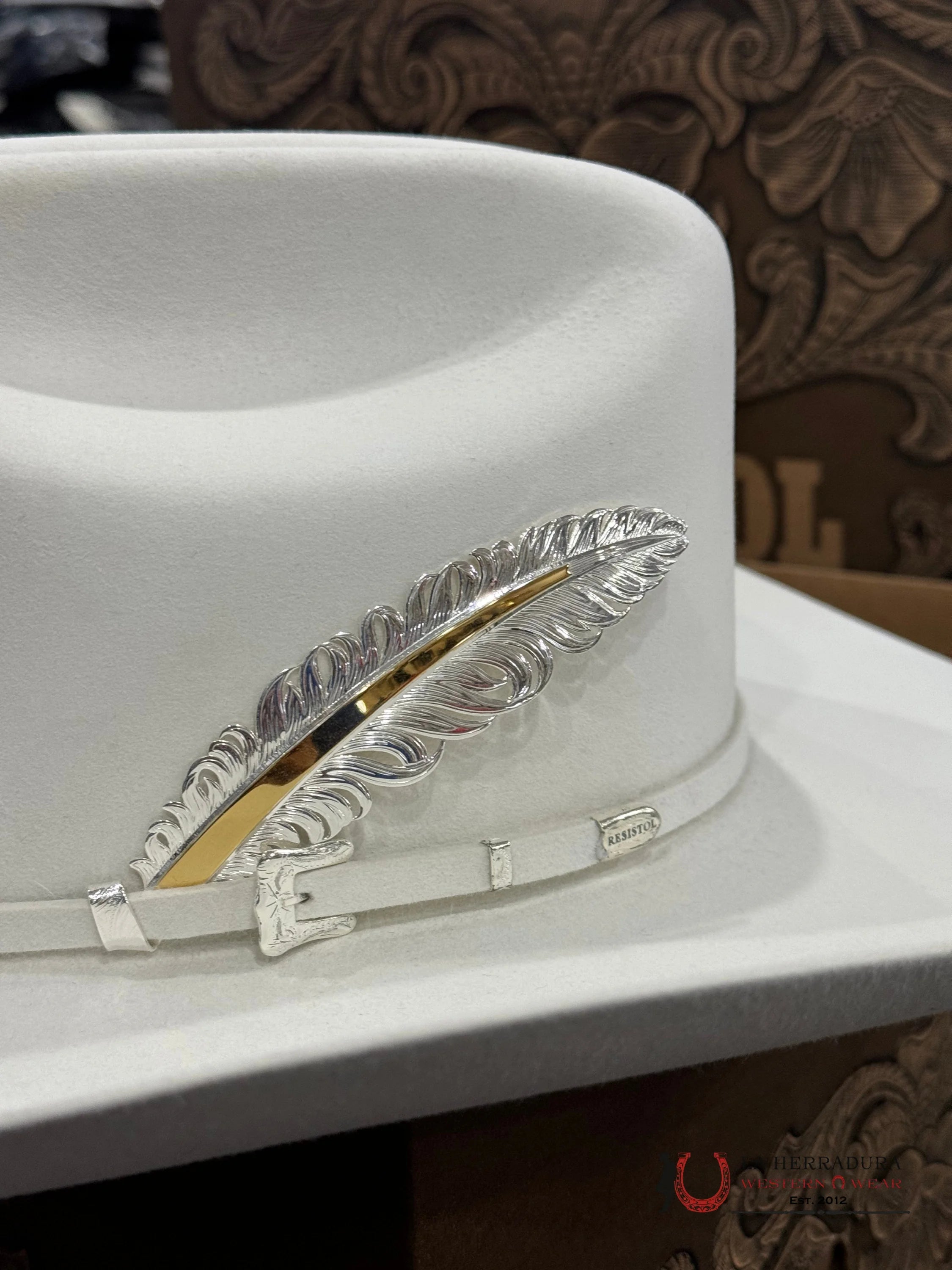 20X Resistol White Gold Cowboy Hat Tejana