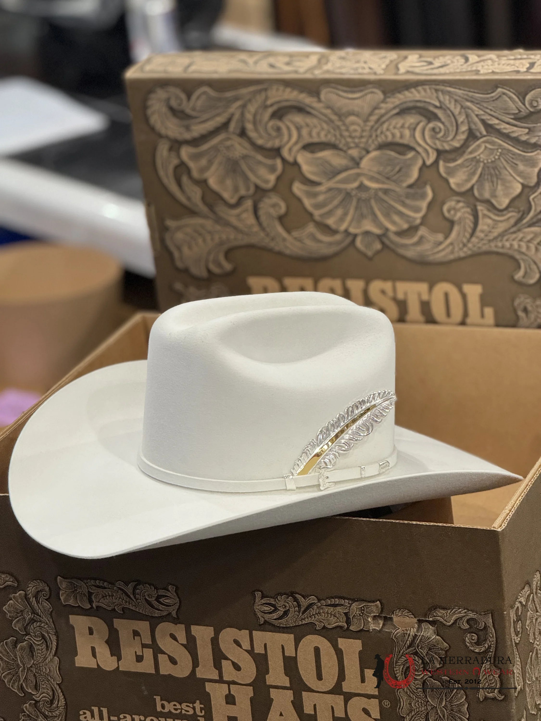 20X Resistol White Gold Cowboy Hat Tejana