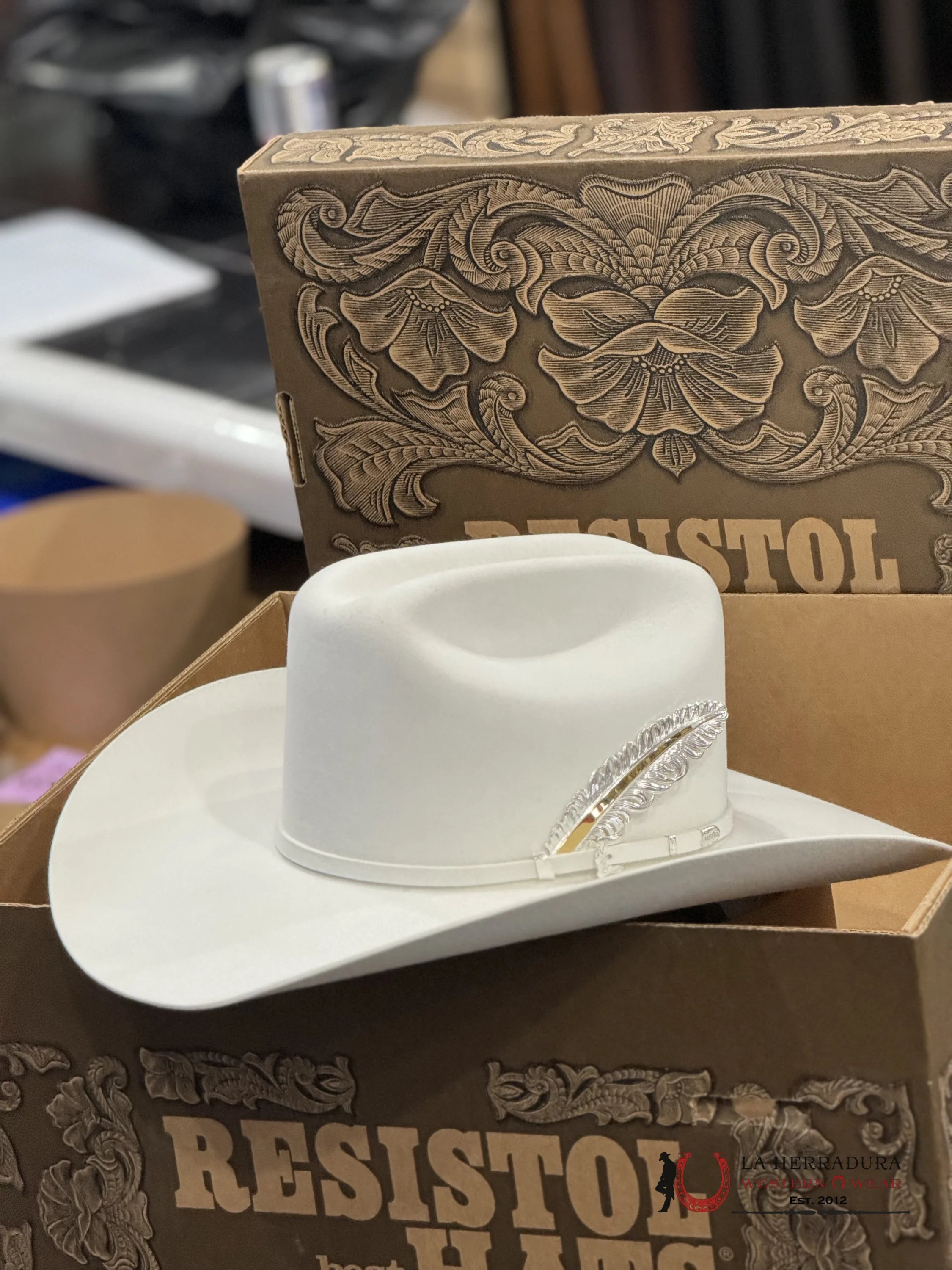 20X Resistol White Gold Cowboy Hat Tejana
