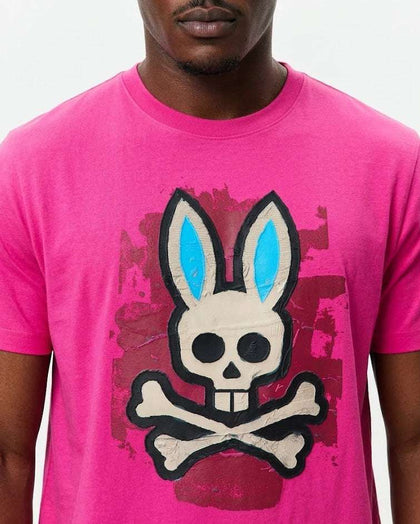 PSYCHO BUNNY MARCUS GRAPHIC TEE PINK YARROW - MT0200306