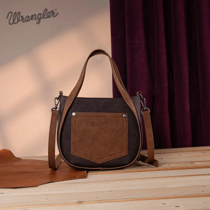 BOLSO BANDOLERA DE MUJER WRANGLER CON FLECOS Y DETALLE DE COSTURAS EN DOS TONOS - ROCK’EM WG162-8136CF