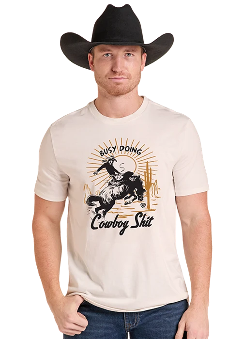 ROCK&ROLL UNISEX NATURAL BRONCO GRAPHIC T-SHIRT - BU21T09850