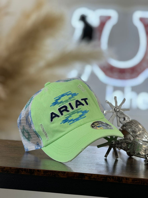 ARIAT LIME GREEN DISTRESSED CAP