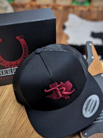 TEXAS RANCH CAP BLACK BURGUNDY LOGO ‘ BURGUNDY STAR