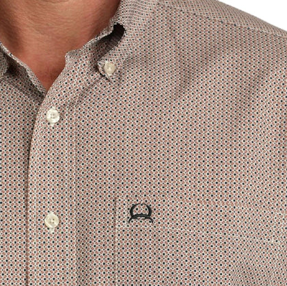 CAMISA CINCH DE HOMBRE DE MANGA CORTA ARENAFLEX CON ESTAMPADO MARRÓN - MTW1725006