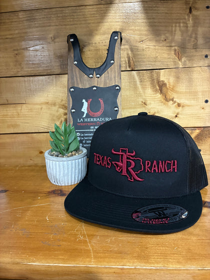 GORRA TEXAS RANCH SNAPBACK NEGRO/BORGOÑA 1.2