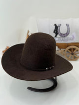 RODEO KING 10x GRIZZLY CHOCOLATE OPEN CROWN FELT CROWN