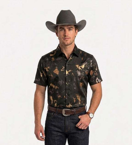 MONTERO MEN SHIRT SHORT SLEEVE BLACK 52873