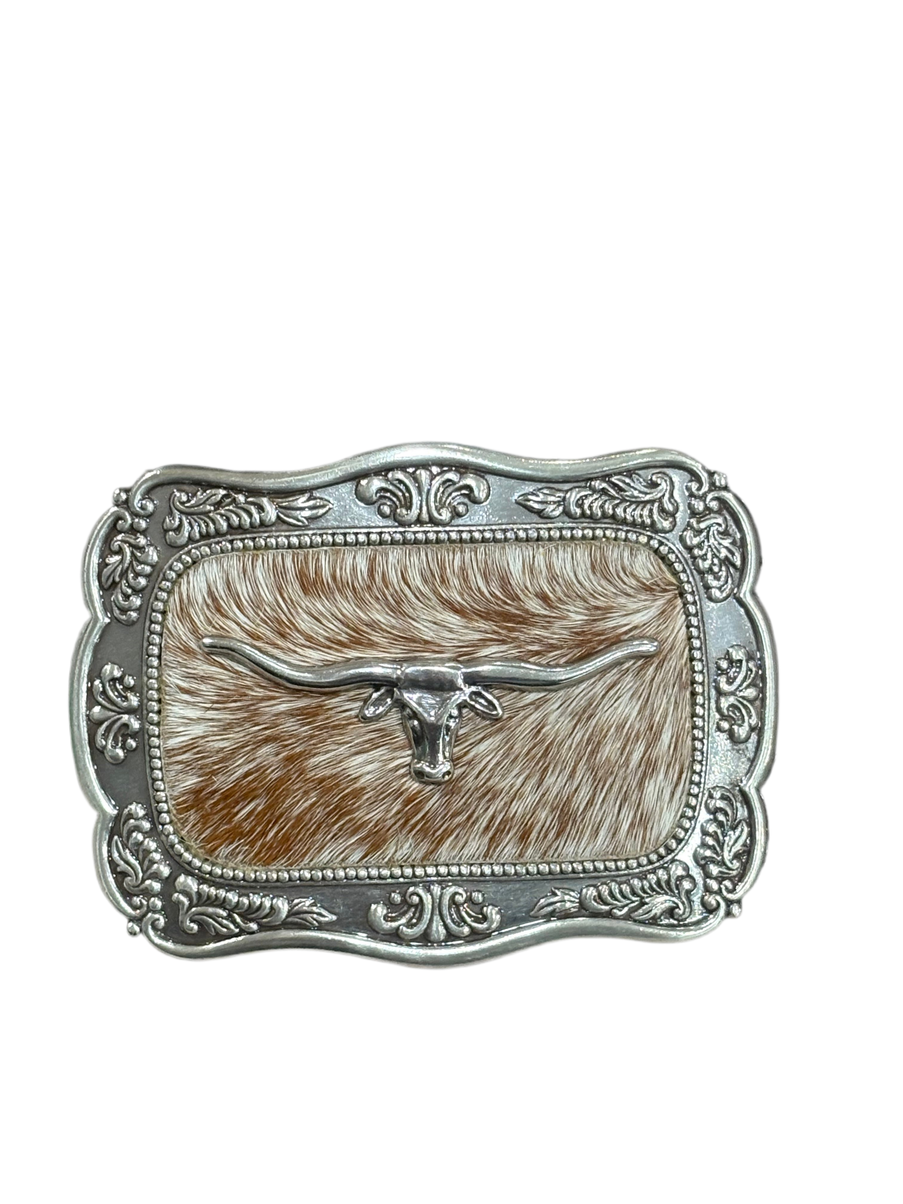 BLEZIN ROXX COW LONG HORN SQUARE BUCKLE -37951