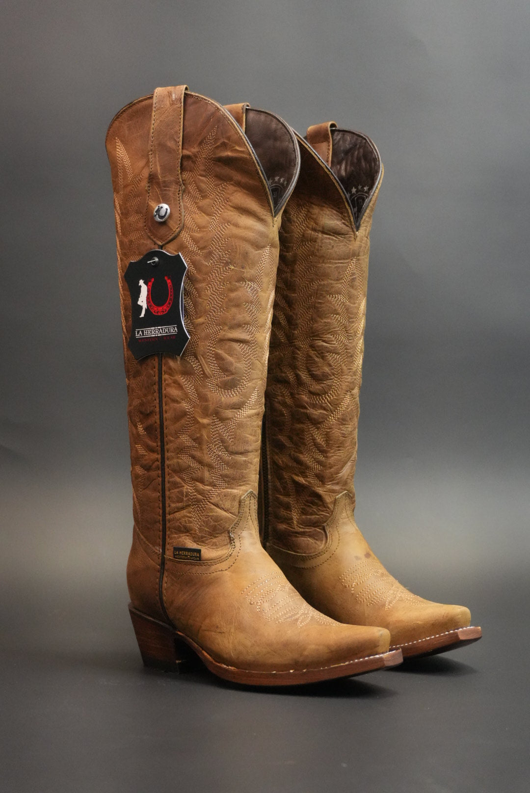 LA HERRADURA WOMEN TALL BOOT SCARKLETT CAMEL SNIP TOE