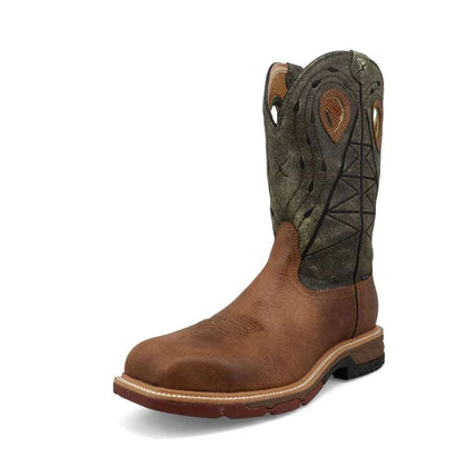 TWISTED X MENS WORK BOOTS LION & DARK OLIVE MXBNW11