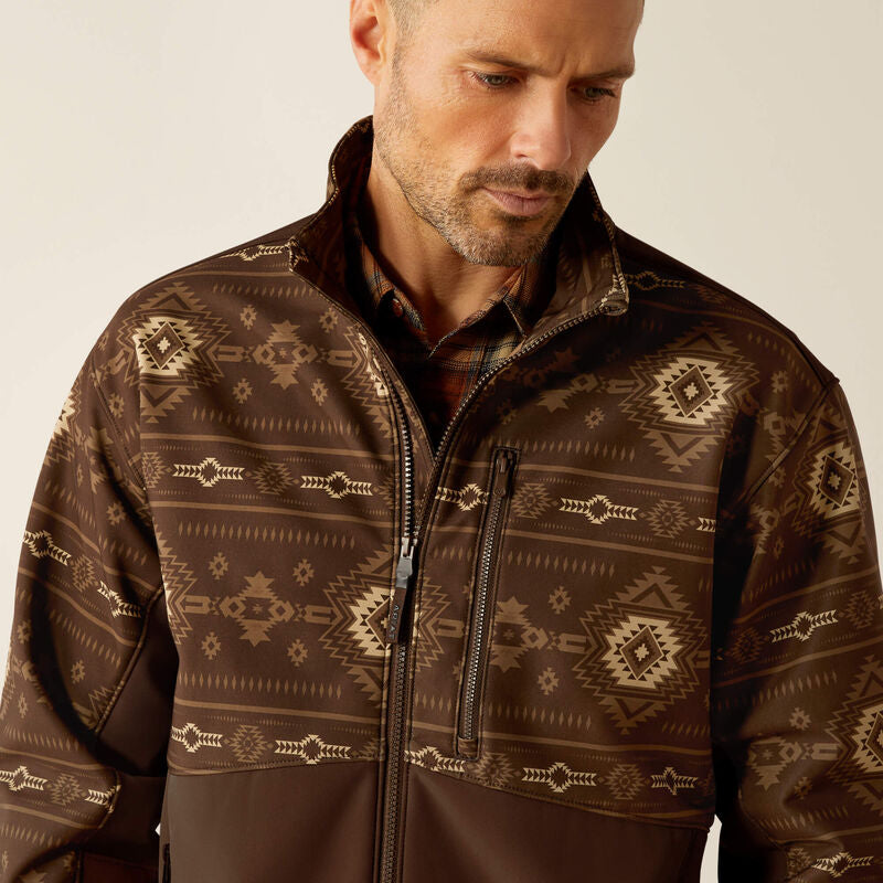 Ariat Logan Softshell Jacket Banyan Bark Southwest Print - 5416