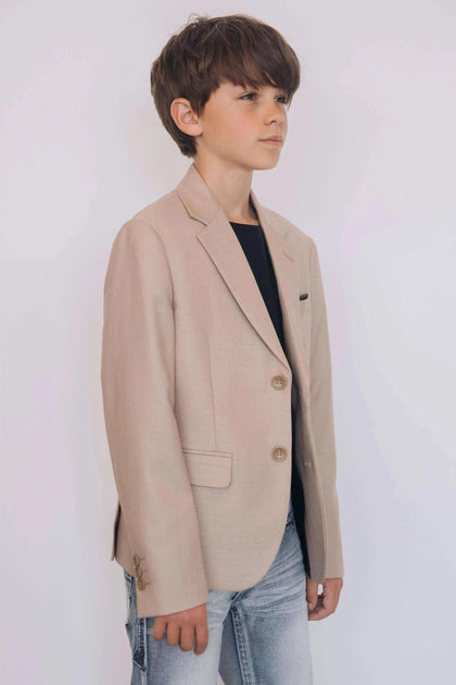 BOYS PLATINI BEIGE WESTERN BLAZER - BLK10532