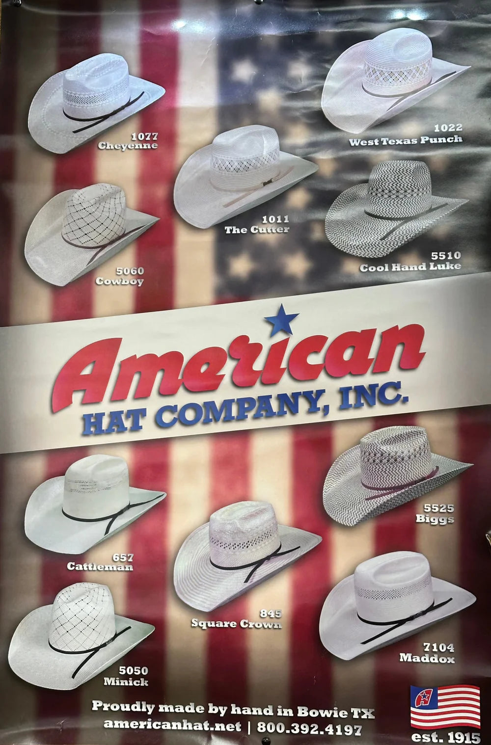 AMERICAN HAT OPEN CROWN STRAW HAT STYLE 8200