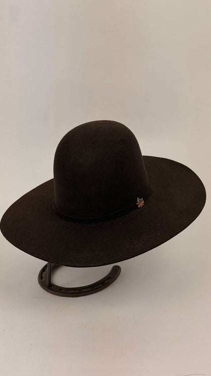SOMBRERO DE FIELTRO RDR 4X CHOCOLATE CON COPA ABIERTA