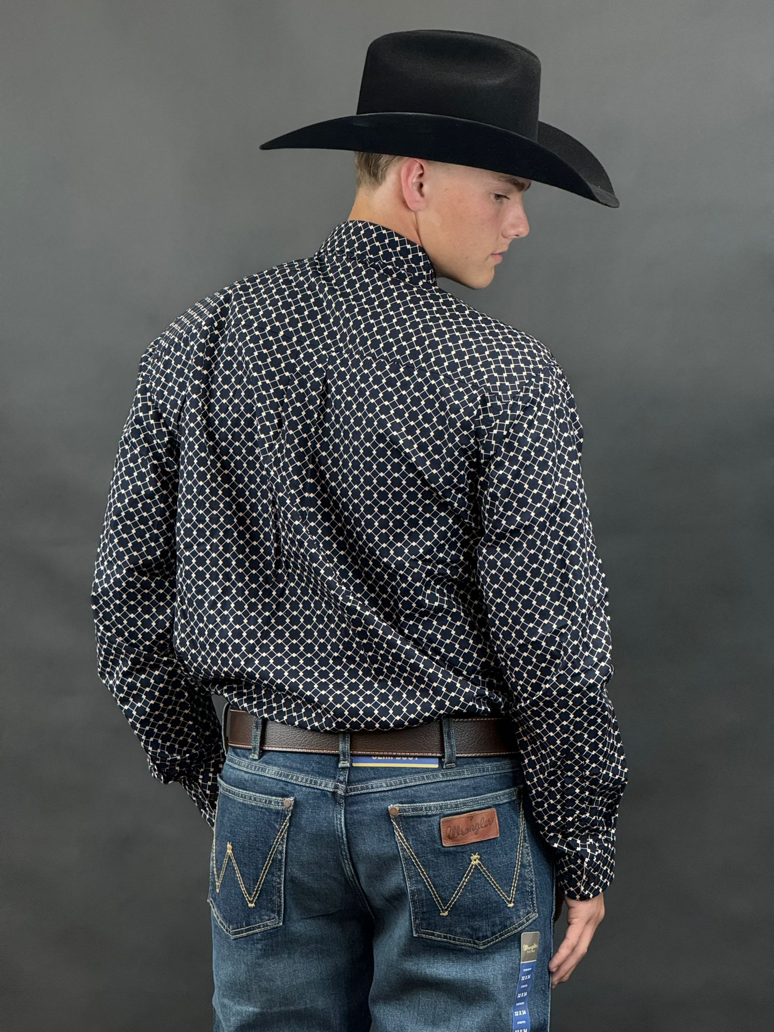 CINCH NAVY SQUARE LONG SLEEVE SHIRT