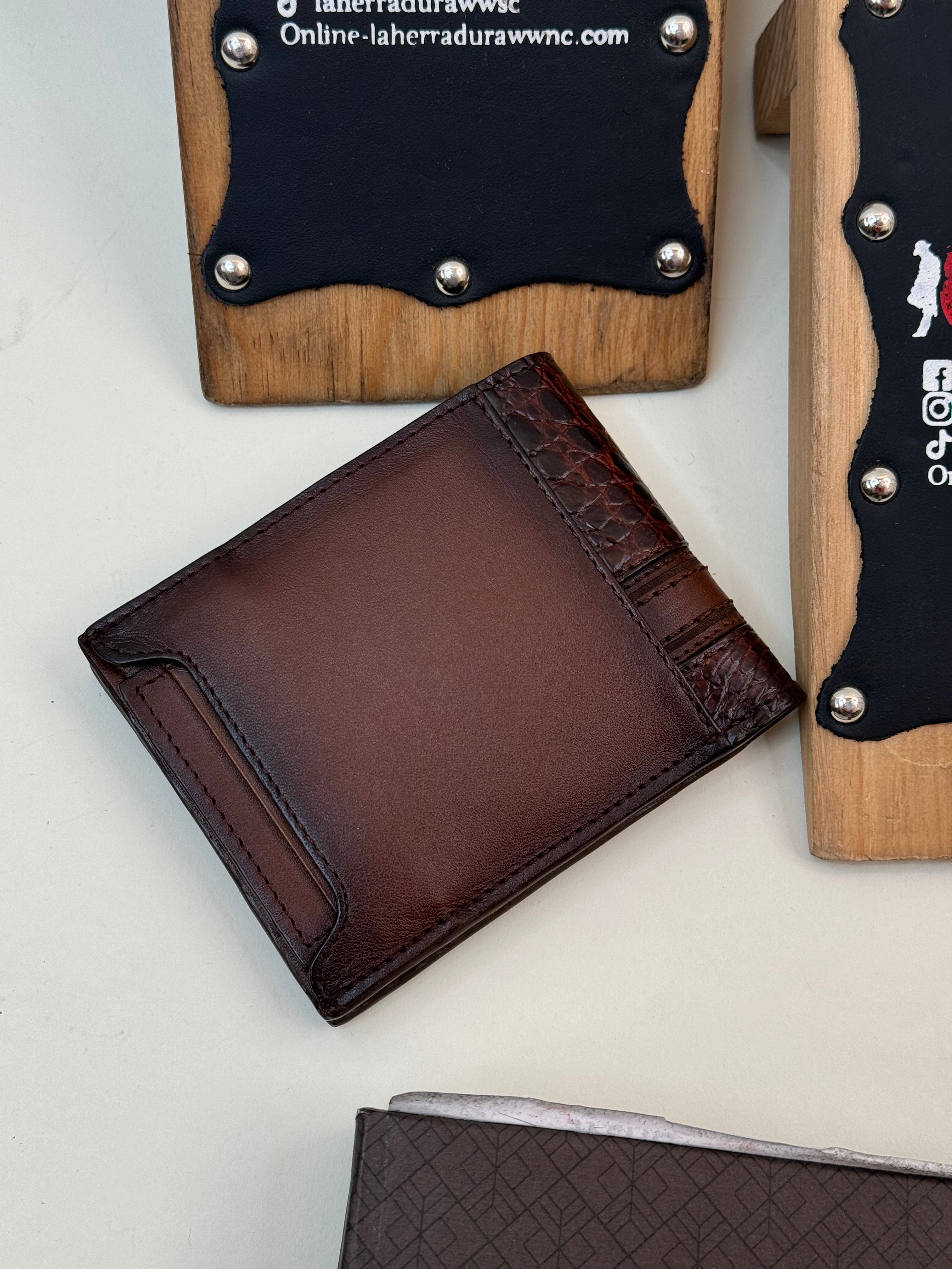 CUADRA EXOTIC CAIMAN BROWN WALLET