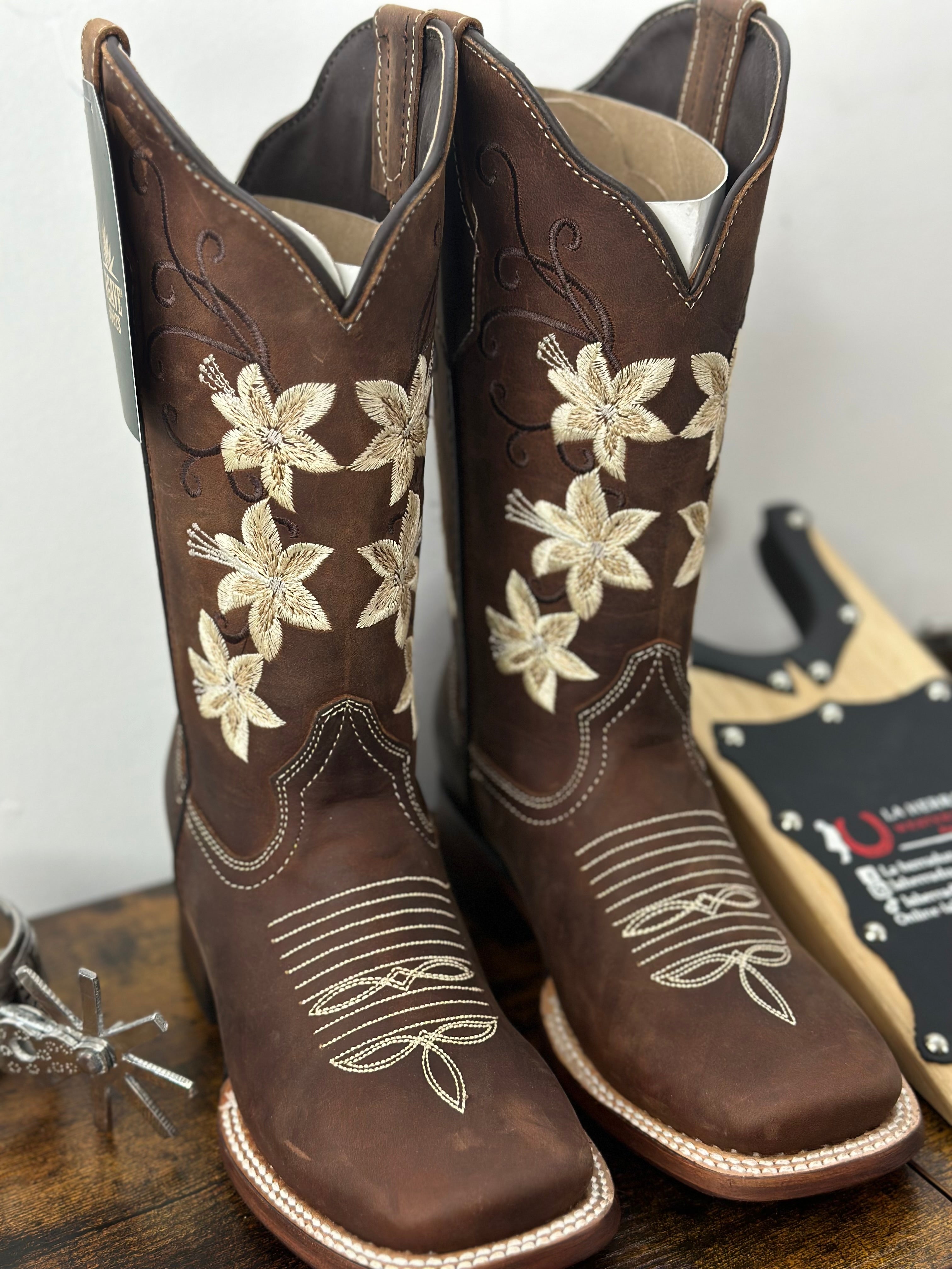 AGAVE KARINA CRAZY CHOCOLATE SQUARE TOE BOOT