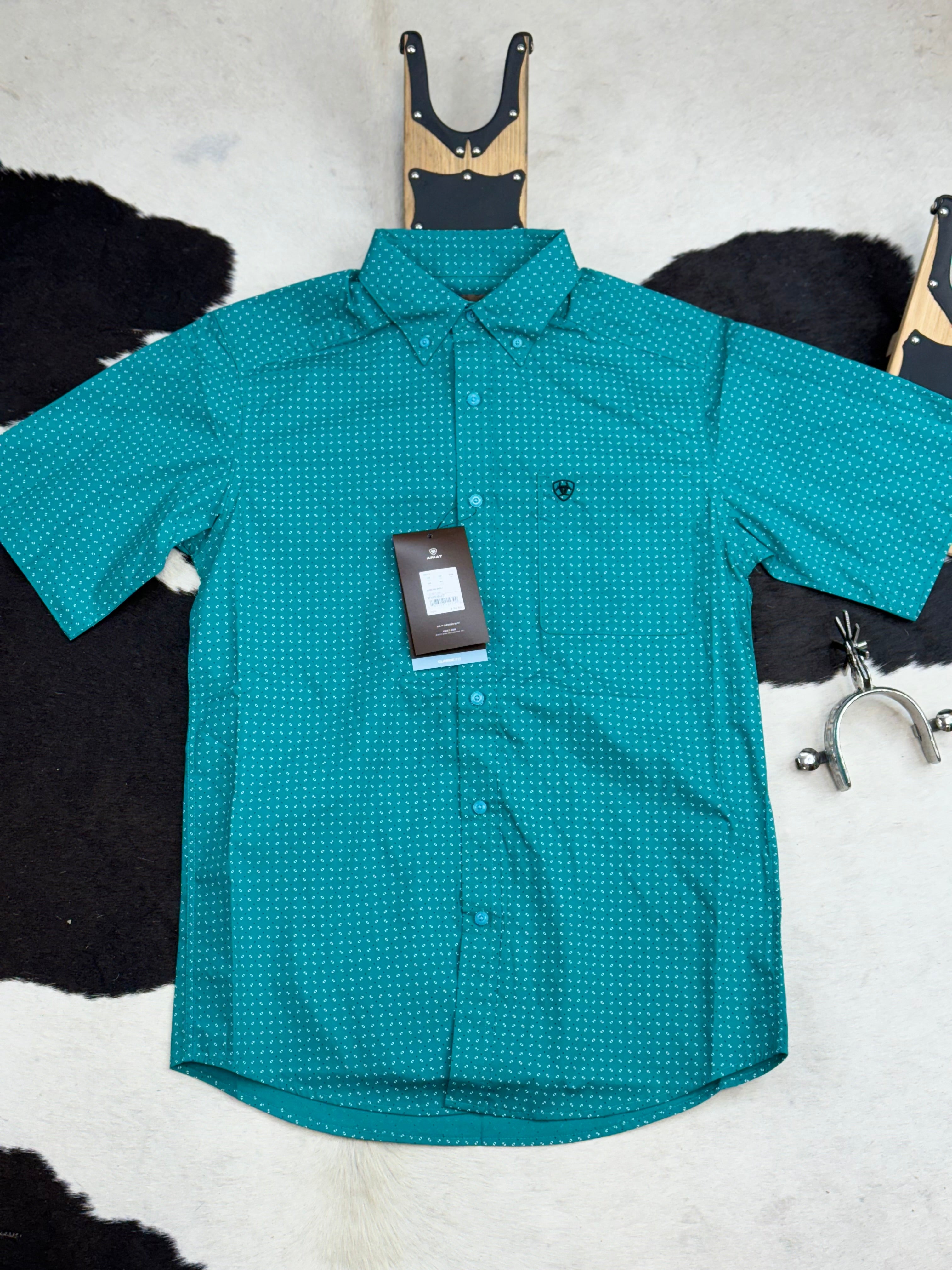 ARIAT JUDD TURQUOISE SHORT SLEEVE SHIRT 10051527