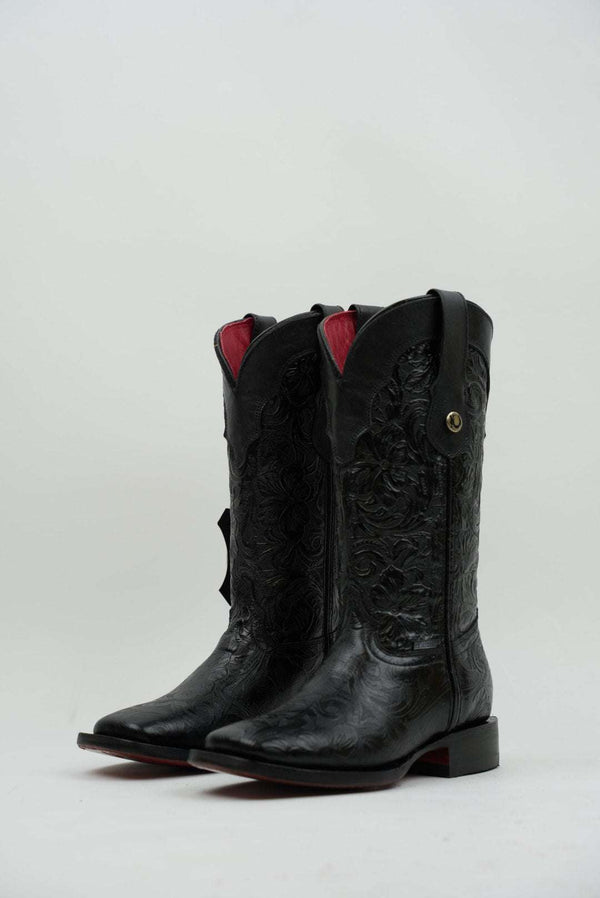 LA HERRADURA WOMEN MILA BLACK RED BOTTOM  SQ TOE