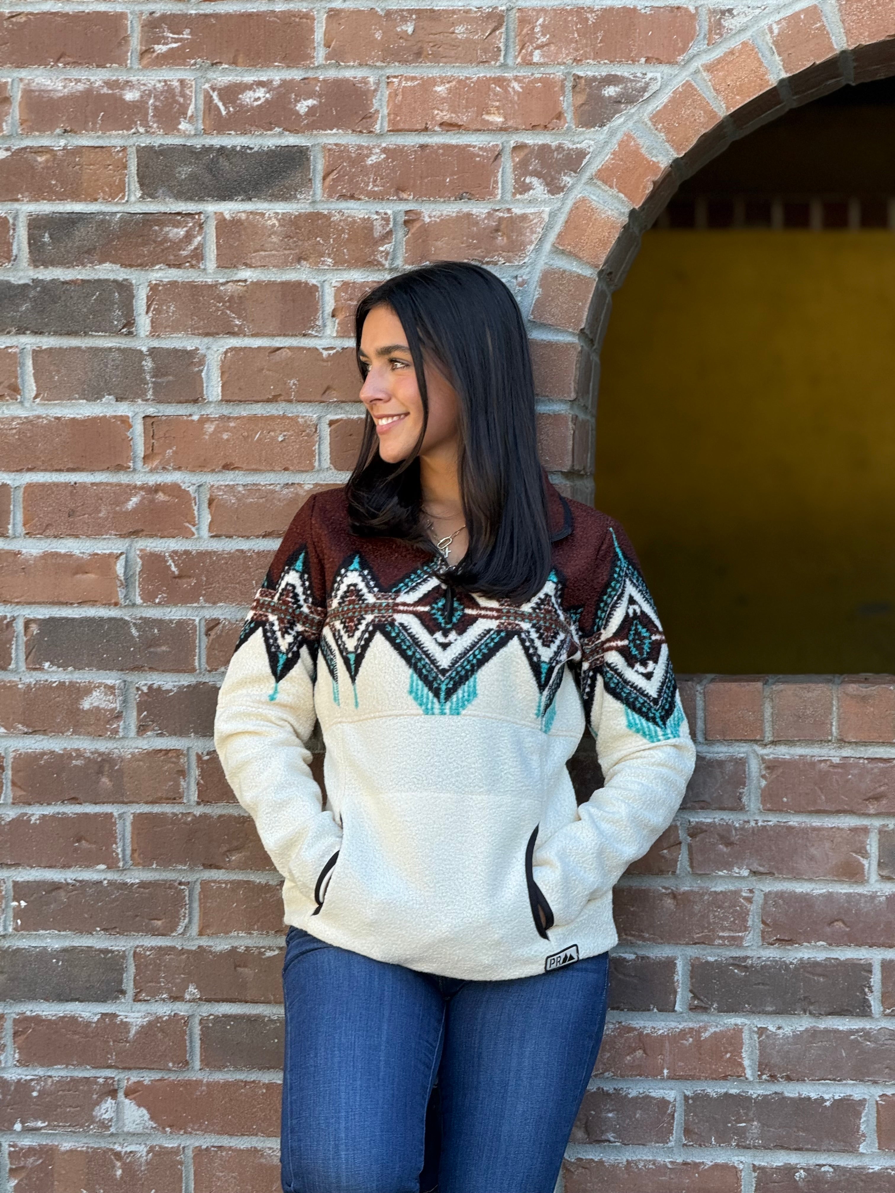 Rock&Roll Womens Brown/Teal Aztec Jacket