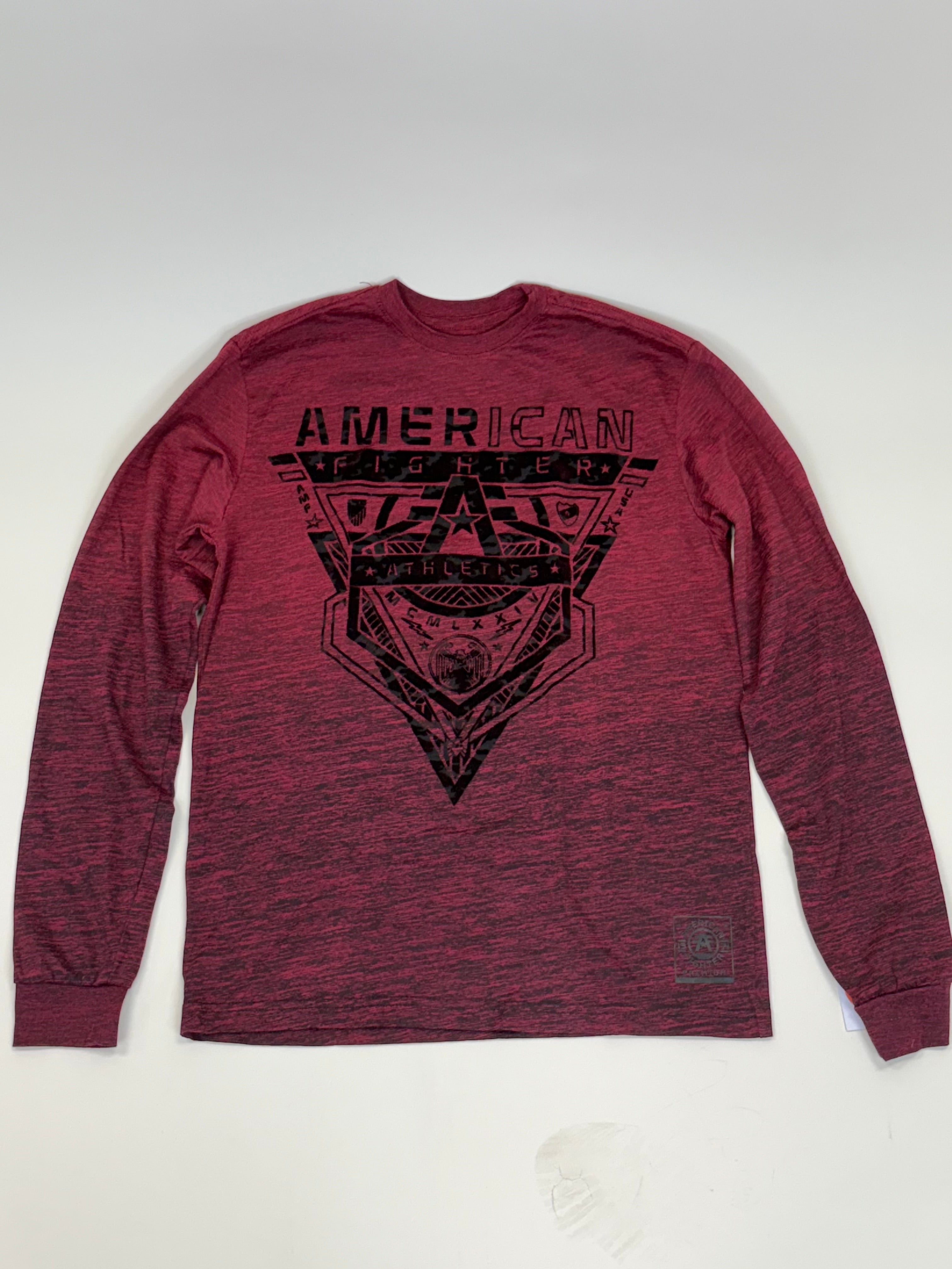 AMERICAN FIGHTER CRESTLINE BURGUNDY LONG-SLEEVE