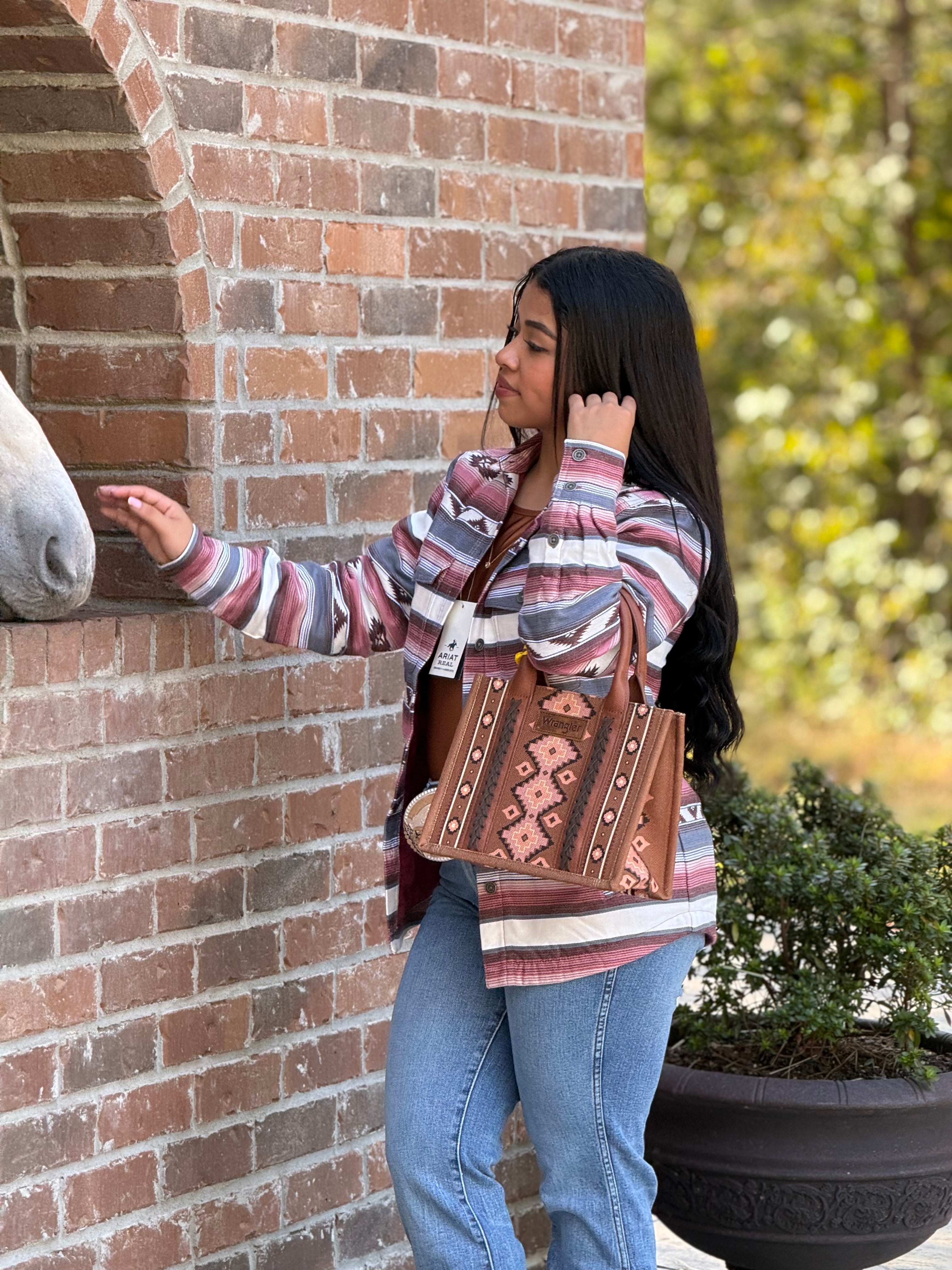 WRANGLER BROWN AZTEC HAND BAG