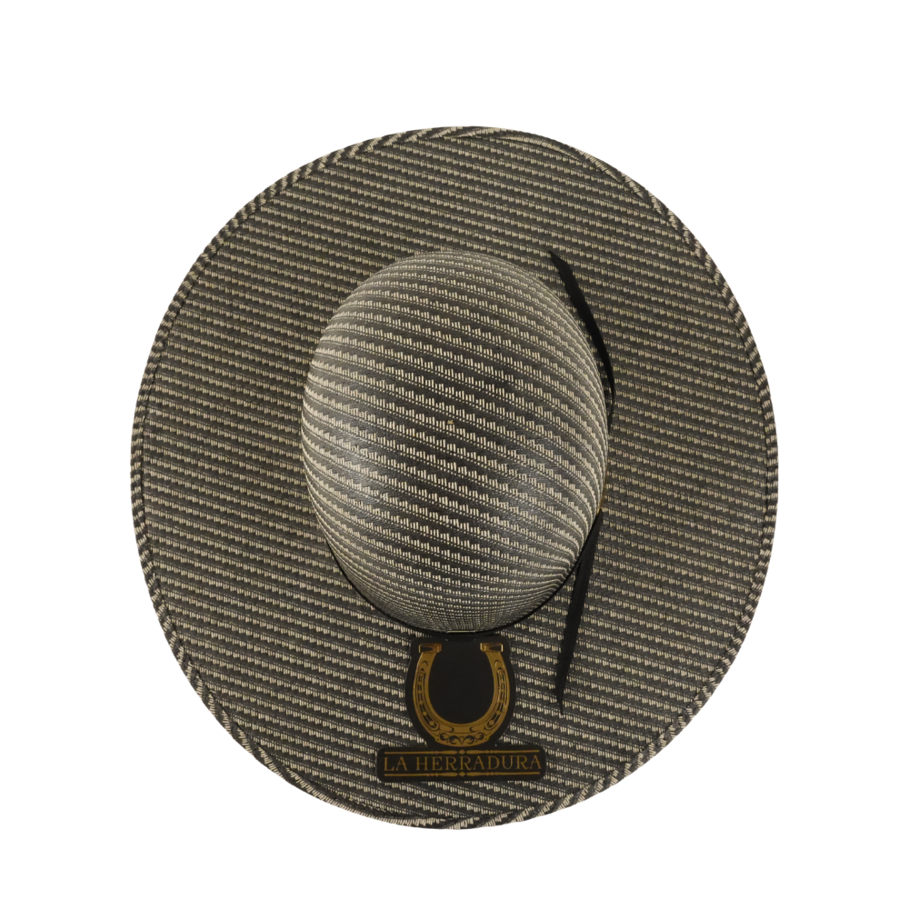 HERRADURA STRAW HAT 100X TELAR SILVER BLACK OPEN CROWN