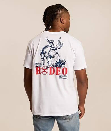 MEN HOOEY T-SHIRT WHITE CREW NECK WITH BLUE/ RED LOGO ON BACK- HT2609WH