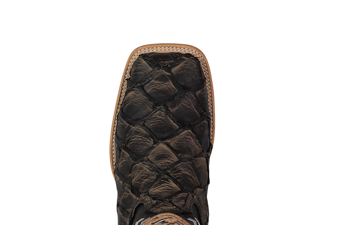 LA HERRADURA LH005 BOTAS PARA CABALLERO EXÓTICAS-RANCHERAS PESCADO MATE CAMEL PUNTA CUADRADA EE