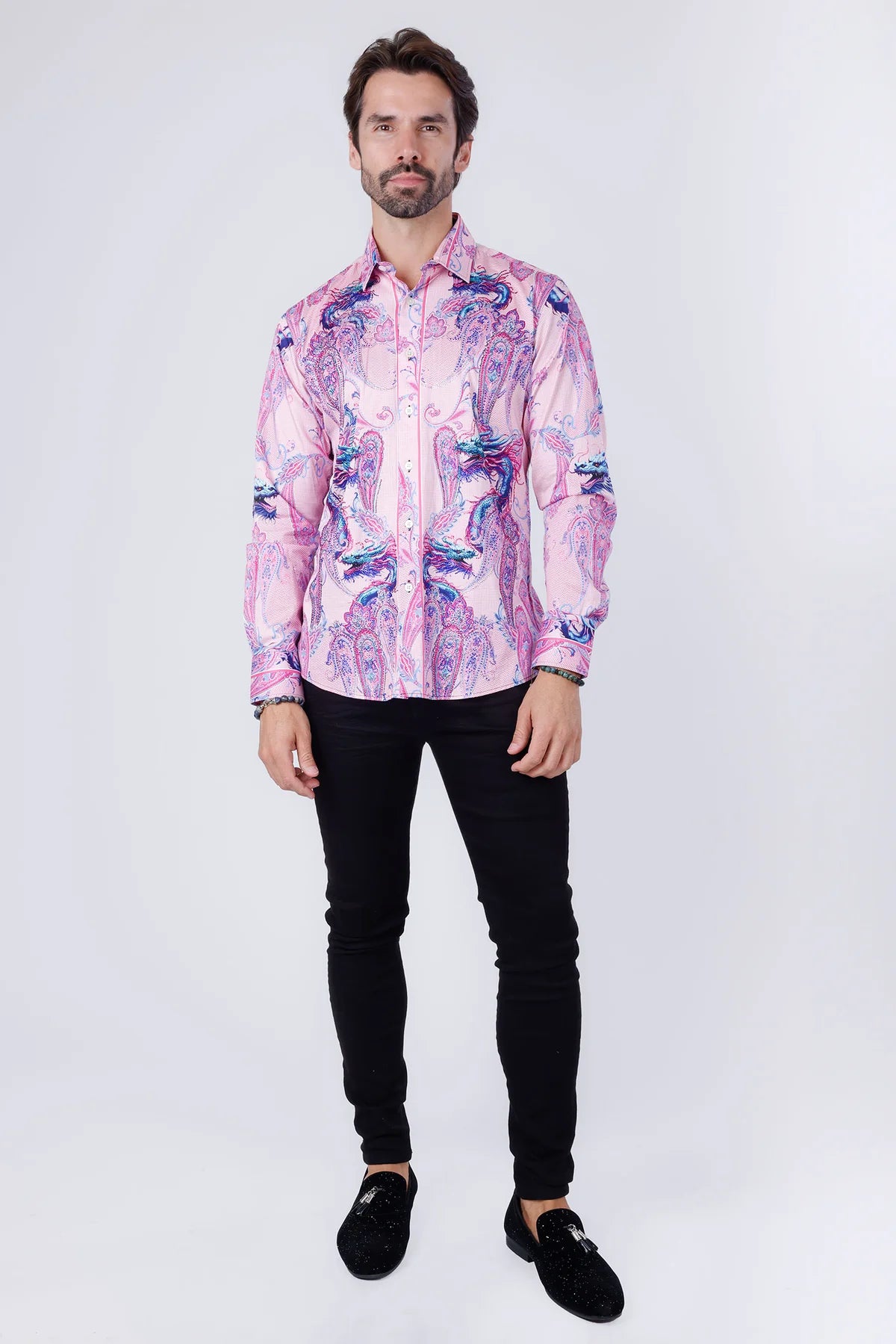 BARABAS ACID PINK DRAGON PR02 LONG SLEEVE SHIRT