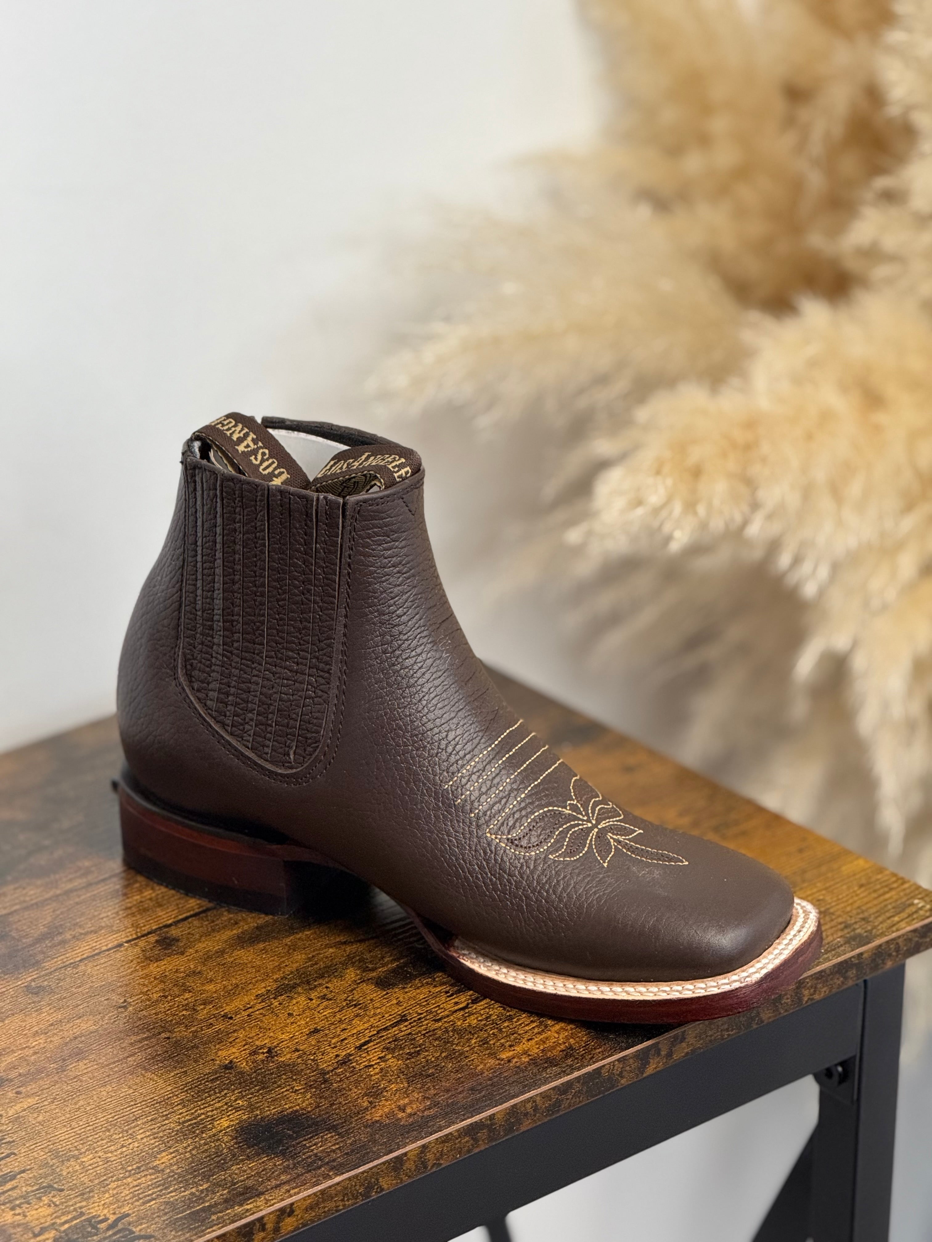 WOMENS LOS ANGELES SHORT BOOT GRISLY CAFE SQUARE TOE 202707