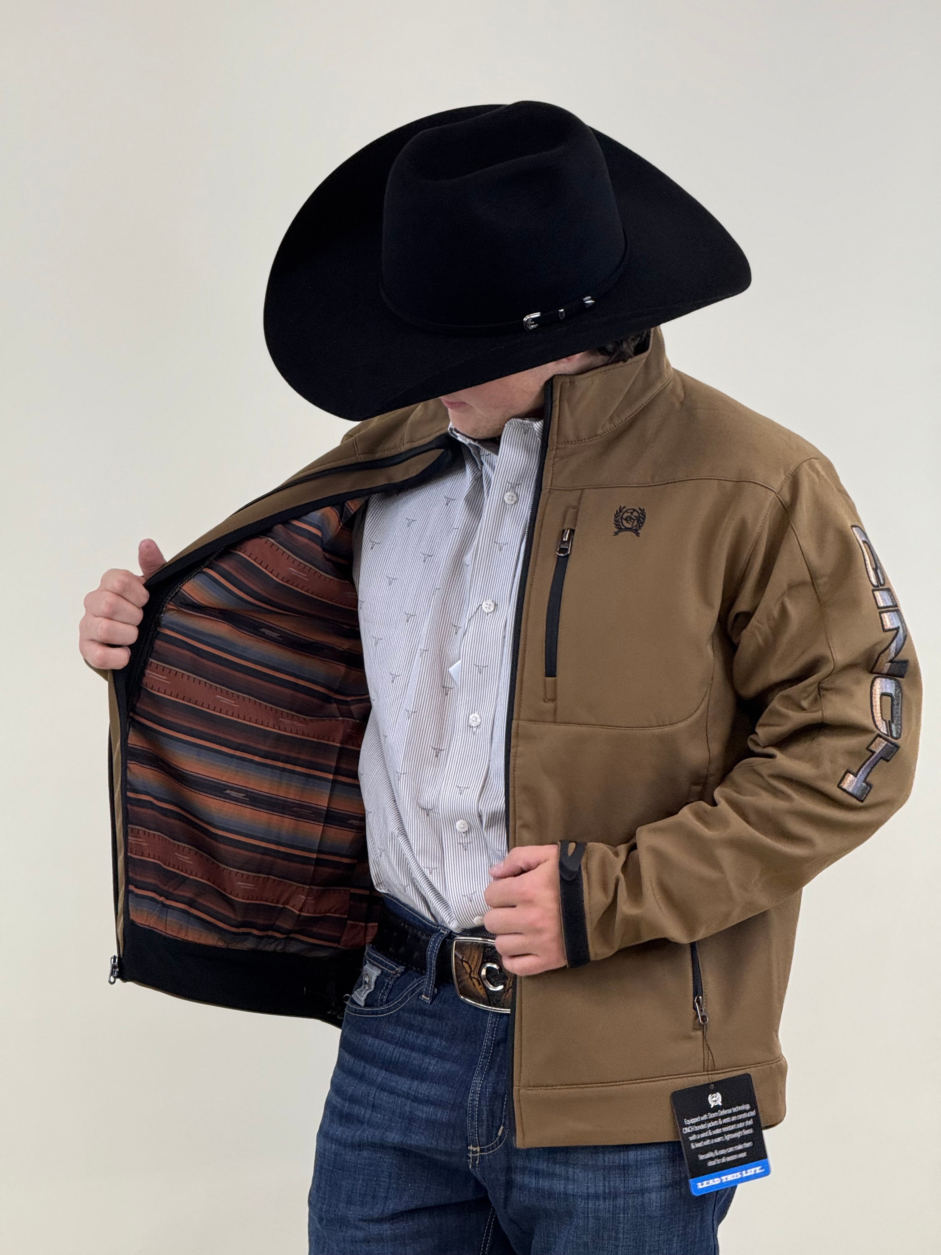 CINCH MENS BONDED JACKET- BROWN 7012