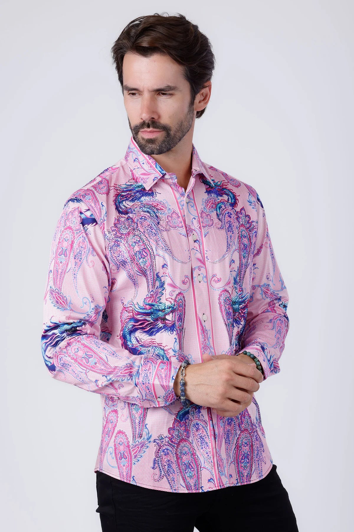 BARABAS ACID PINK DRAGON PR02 LONG SLEEVE SHIRT