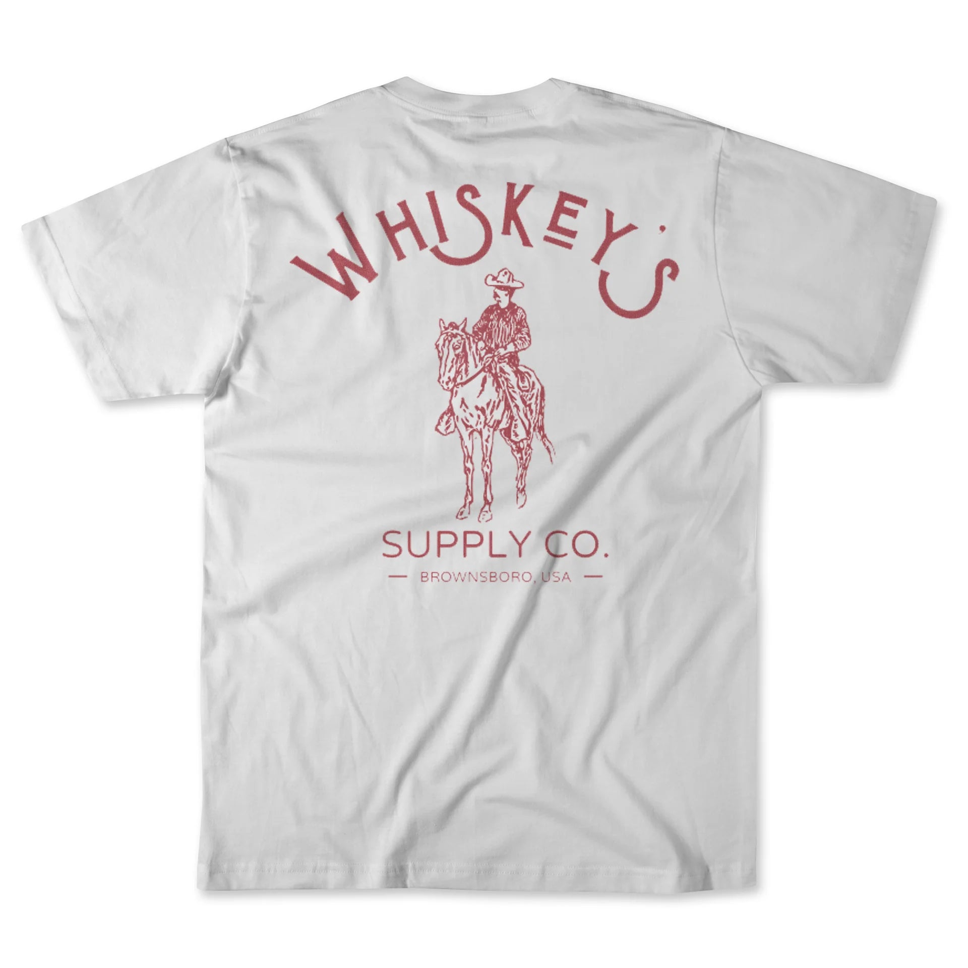 WHISKEY BENT MENS SHIRT- SHORT SLEEVE WHITE RED