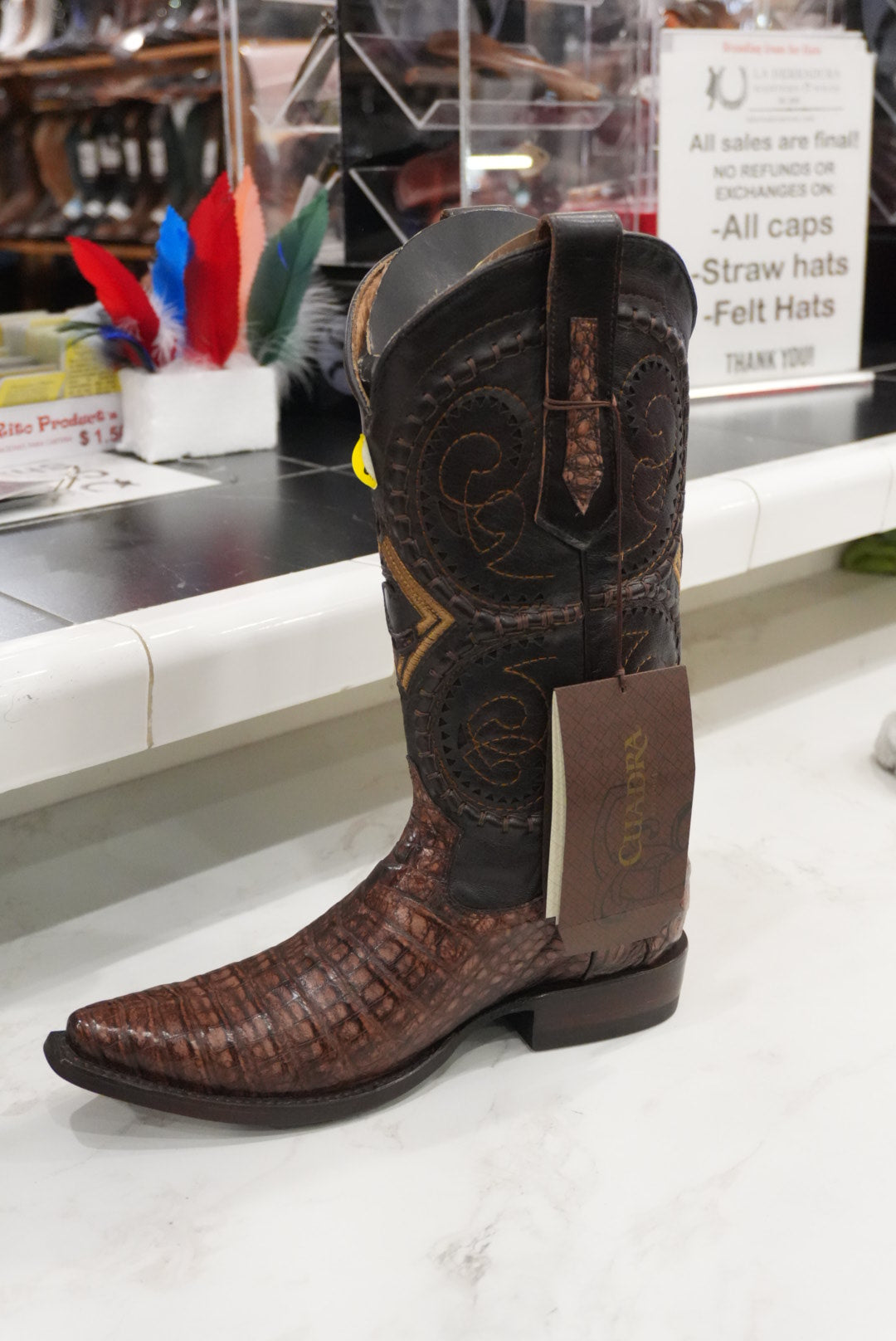 CUADRA BOOT FUSCUS LOMO BELLY MARRON POINT TOE