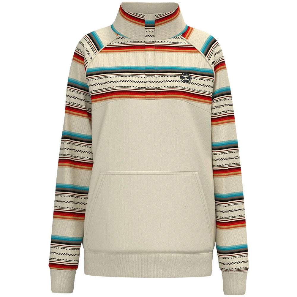 Hooey Womens 1/4 ZIP CREAM/SERAPE PULLOVER