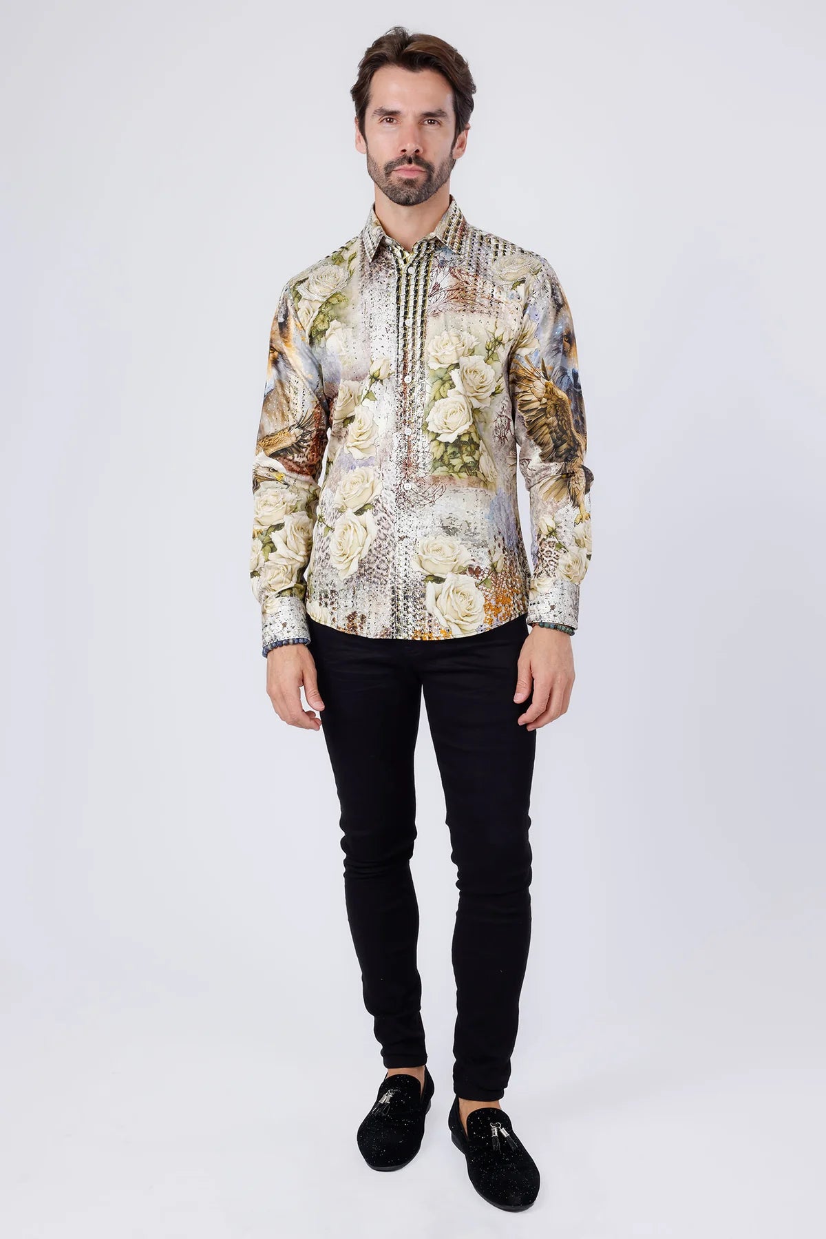 BARABAS CREAM LOBO PR04 LONG SLEEVE SHIRT