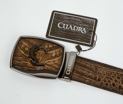 CUADRA BROWN CAIMAN BELT FUSCUS STRAUSS CAFÉ -BC480